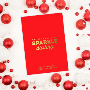 Carte De Vœux En Aluminium Chic non-photo Holiday Sparkle Darling
