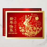 Chine Nouvel An Rabbit 2023 moderne Rouge Real Or