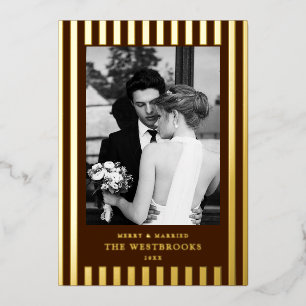 Carte De Vœux En Aluminium Chocolat Brown rayures