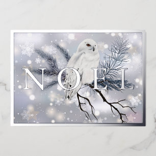 Carte De Vœux En Aluminium Chouette neige NOEL personnalisé Noël