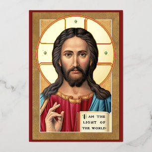 Carte De Vœux En Aluminium Christ la Lumière du monde