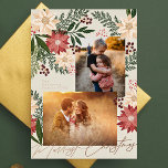 Carte De Vœux En Aluminium Christmas Poinsettia Photo Collage Rose Or<br><div class="desc">💌 Partagez l'amour et répandez la joie des vacances avec ma carte de voeux soigneusement conçue. Cette carte est une toile de fond pour vos souhaits de vacances à vos amis, famille et collèges. J'ai décoré les motifs captivants et cela a défini toute ma collection de vacances. J'espère que vous...</div>