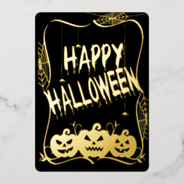 Carte De Vœux En Aluminium Citrouilles de Halloween Delux Jack O Lanterns