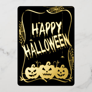 Carte De Vœux En Aluminium Citrouilles de Halloween Delux Jack O Lanterns