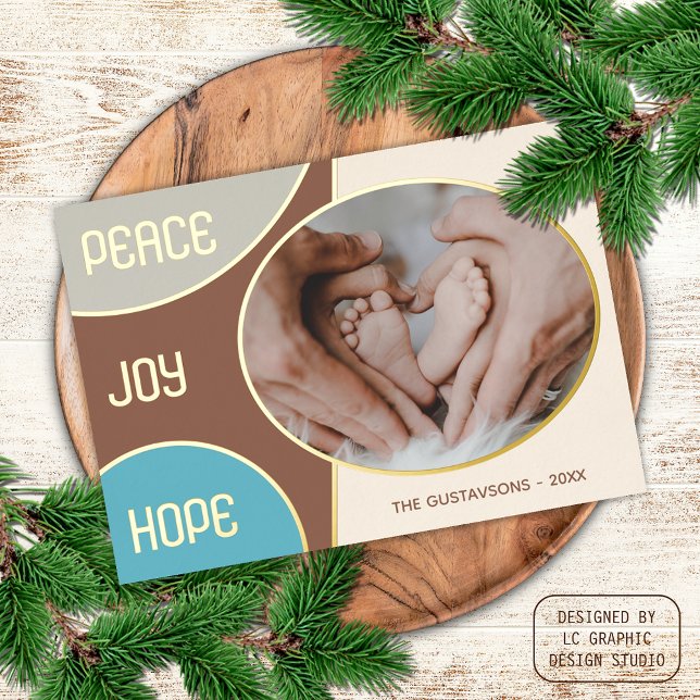 Carte De Vœux En Aluminium Classic Moderne Joyeuses Fêtes Gold Foil Holiday (Créateur téléchargé)