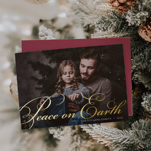 Carte De Vœux En Aluminium Classique   Paix sur Terre