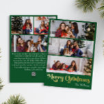 Carte De Vœux En Aluminium Classique Simple Green 6 Photo Joyeux Noël Or<br><div class="desc">Célébrez la saison avec cette carte de vacances en feuille d'or Joyeux Noël simple vert 6 photo unique avec une touche de charme vintage. Le design minimaliste présente une élégante palette de couleurs rouge et or, évoquant l'esprit cosy de l'hiver. Son attrait moderne, associé à la formulation traditionnelle, crée un...</div>