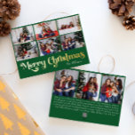 Carte De Vœux En Aluminium Classique Simple Green 9 Photo Joyeux Noël Or<br><div class="desc">Célébrez la saison avec cette unique, classique simple vert 9 photo Joyeux Noël feuille d'or carte de vacances avec une touche de charme vintage. Le design minimaliste présente une élégante palette de couleurs vert et or, évoquant l'esprit cosy de l'hiver. Son attrait moderne, associé à la formulation traditionnelle, crée un...</div>