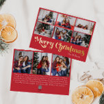 Carte De Vœux En Aluminium Classique Simple Rouge Neuf-Photo Joyeux Or de Noë<br><div class="desc">Célébrez la saison avec cette carte de vacances en feuille d'or Joyeux Noël, simple rouge et unique, avec une touche de charme vintage. Le design minimaliste présente une élégante palette de couleurs rouge et or, évoquant l'esprit cosy de l'hiver. Son attrait moderne, associé à la formulation traditionnelle, crée un équilibre...</div>