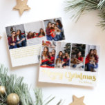Carte De Vœux En Aluminium Classique Simple Sept Photo Joyeux Noël Or<br><div class="desc">Célébrez la saison avec cette unique, classique simple sept photo Joyeuse carte de vacances en feuille d'or de Noël avec une touche de charme vintage. Le design minimaliste présente une élégante palette de couleurs dorées, évoquant l'esprit cosy de l'hiver. Son attrait moderne, associé à la formulation traditionnelle, crée un équilibre...</div>