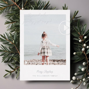 Carte De Vœux En Aluminium Code QR Minimaliste Moderne Message Vidéo de Famil