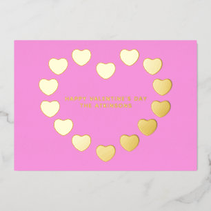 Carte De Vœux En Aluminium Coeurs d'or rose mignon coutume Saint Valentin