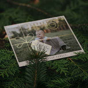 Carte De Vœux En Aluminium Colis en livraison spéciale Photo du premier bébé 