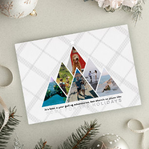 Carte De Vœux En Aluminium Collage de photos de voyage de l'année à la maison