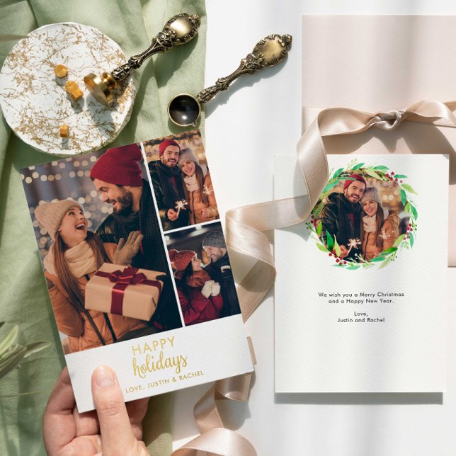 Carte De Vœux En Aluminium Collage de photos personnalisé pour les fêtes Mode (Créateur téléchargé)