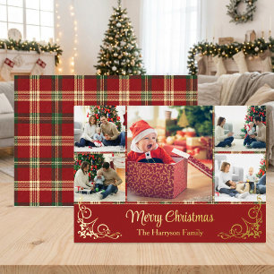 Carte De Vœux En Aluminium Collage de plusieurs photos Joyeux Noël