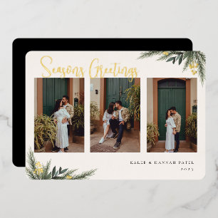 Carte De Vœux En Aluminium Collage photo Cadres de Berry de Noël