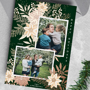 Carte De Vœux En Aluminium Collage photo de la splendeur des poinsettias de N