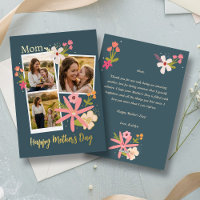 Collage photo floral rustique Fête des Mères réel
