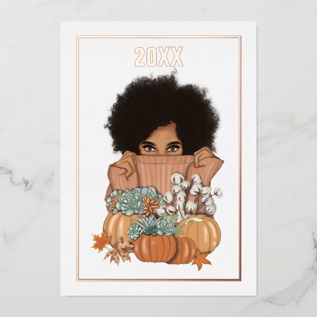 Carte De Vœux En Aluminium Collage photo saisonnier Automne (Recto)