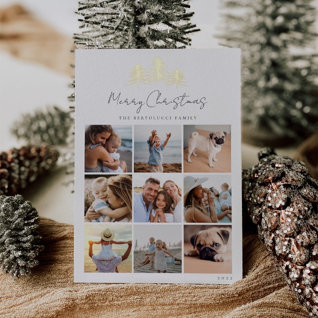 Carte De Vœux En Aluminium Collage photo Sketched Pines (Créateur téléchargé)