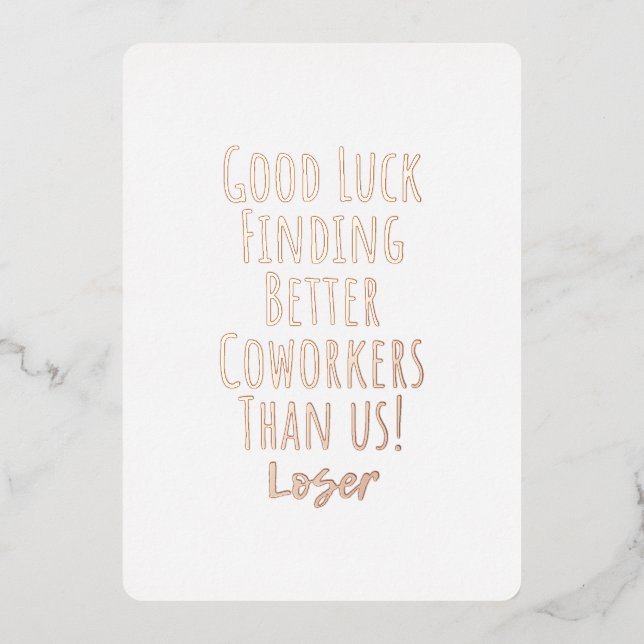 Carte De Vœux En Aluminium collègue, collègue, adieu, bonne chance T-Shirt K (Recto)