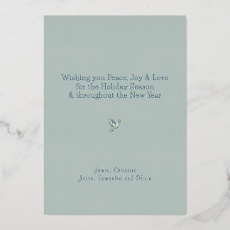 Carte De Vœux En Aluminium Colombe graphique élégante Paix Joie et Amour Sage