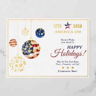 Carte De Vœux En Aluminium Commemorative America 250 Bleu Patriotique Souveni