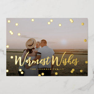 Carte De Vœux En Aluminium Confetti Dots Script pleine photo