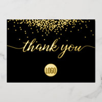 Confetti Gold Black Business logo Merci