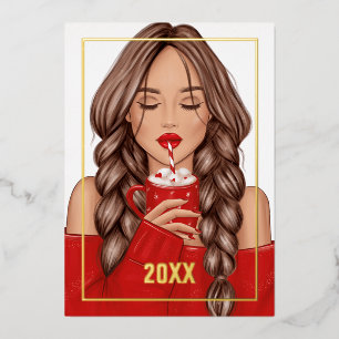 Carte De Vœux En Aluminium Cosy Hot Cocoy Noël