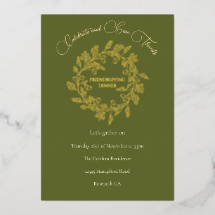 Carte De Vœux En Aluminium Couronne de baies d'automne élégante Friendsgiving