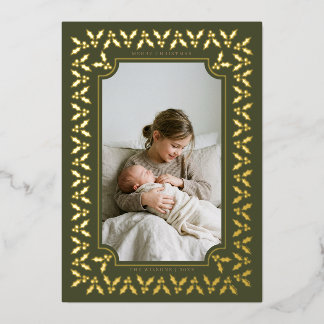 Carte De Vœux En Aluminium Couronne de Noël avec Euphorbe Border Joyeux Noël