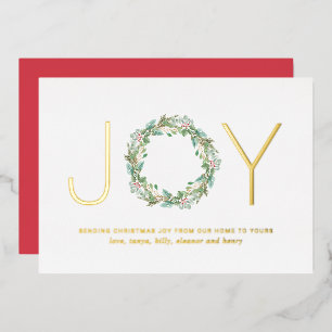 Carte De Vœux En Aluminium Couronne simple élégante Joie Noël feuille d'or