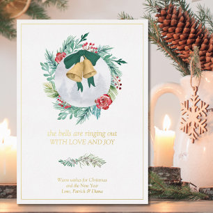 Carte De Vœux En Aluminium Couronnes de Noël sonnant l'amour et la joie
