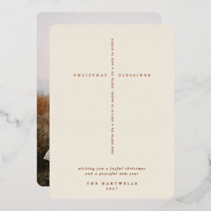 Carte De Vœux En Aluminium Croix de crème des Écritures Photo