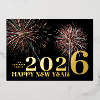 Custom Fireworks GOLD HAPPY NEW YEAR 2024 PHOTO