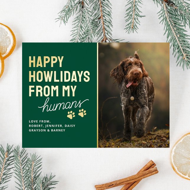 Carte De Vœux En Aluminium Cute Happy Howlidays Pet Christmas Card (Créateur téléchargé)