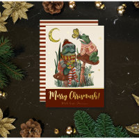 Cute Rouge Champignons Grenouille et crapaud Joyeu