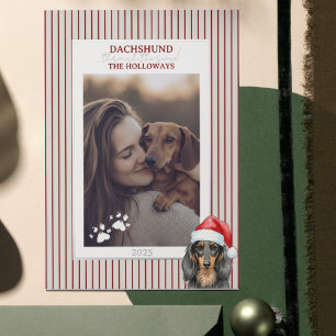 Carte De Vœux En Aluminium Dachshund à travers l'aquarelle de neige