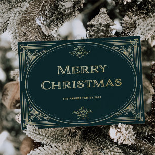 Carte De Vœux En Aluminium Déco moderne   Emerald Green et Noël photo