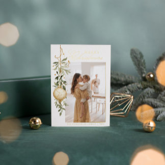 Carte De Vœux En Aluminium Décor de Noël raffiné