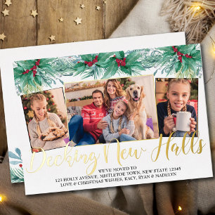 Carte De Vœux En Aluminium Décoration de nouveaux halls Holly et Gui 3 Photo