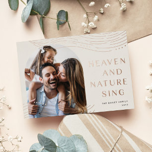 Carte De Vœux En Aluminium Dégustation hivernale Arch Photo Rose Gold