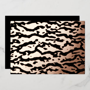 Carte De Vœux En Aluminium Design à effet camée léopard noir et or