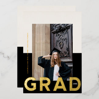 Carte De Vœux En Aluminium Diplôme Gras Grad Two Tone Photo