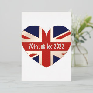 Carte De Vœux En Aluminium Drapeau de l'Angleterre Jubilé 70 ans 2022
