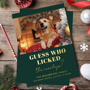 Carte De Vœux En Aluminium Drôle Chien Photo Gag Noël