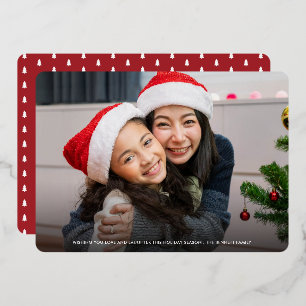 Carte De Vœux En Aluminium Drôle Regardez-nous Noël photo complète   Rouge
