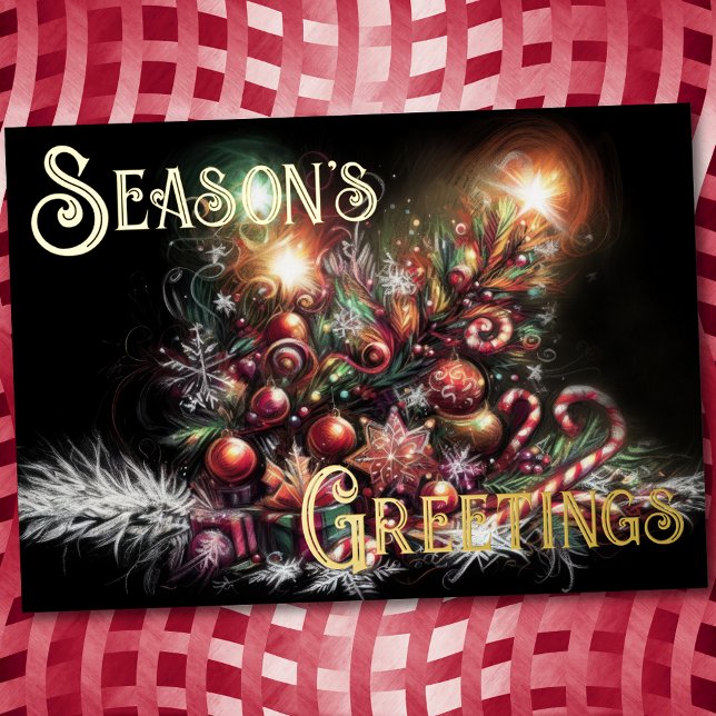 Carte De Vœux En Aluminium Dur Pastel Dessin Noël Candy Whimsy (Créateur téléchargé)